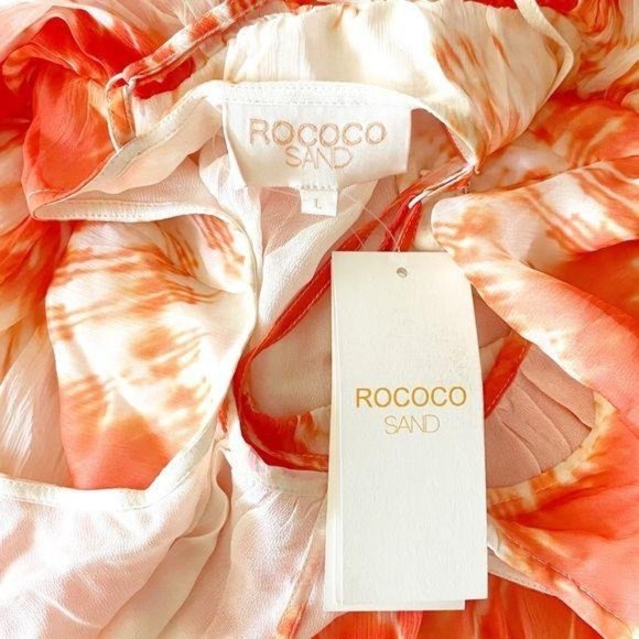 Rococo Sand Orange Tie Dye Chiffon Maxi Dress - Picture 5 of 10